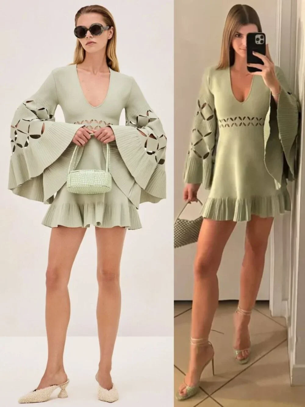 green knit cut out dress ALEXIS Linden Dress